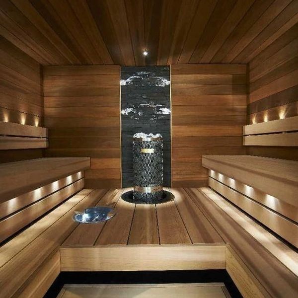 sauna ışıklı ve oturaklı