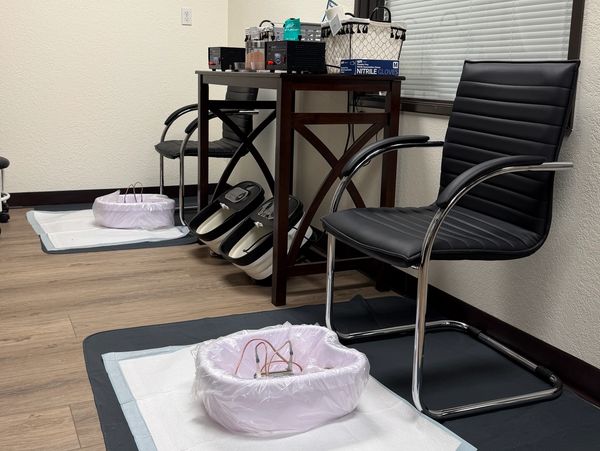 Ionic foot bath at Pure Wellness in Norco, Ca.
