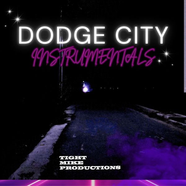 Neon-lit sign for Dodge City Instrumentals by Tight Mike Productions.