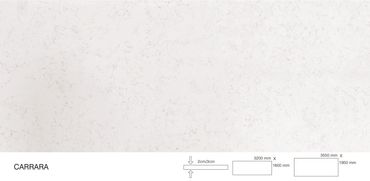Carrara Quartz Slab Regular and Super Jumbo with 78*138 Inches or 2000*3500 mm size.
