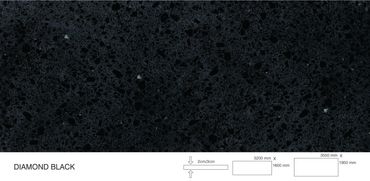 Sparkle Black Quartz Slab Regular and Super Jumbo with 78*138 Inches or 2000*3500 mm size.