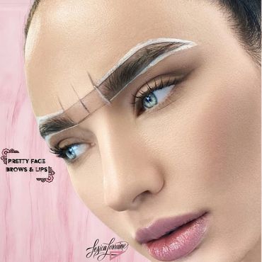 Perfectly measured face mapping for brow tattoo