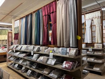 An image of curtains in a store.