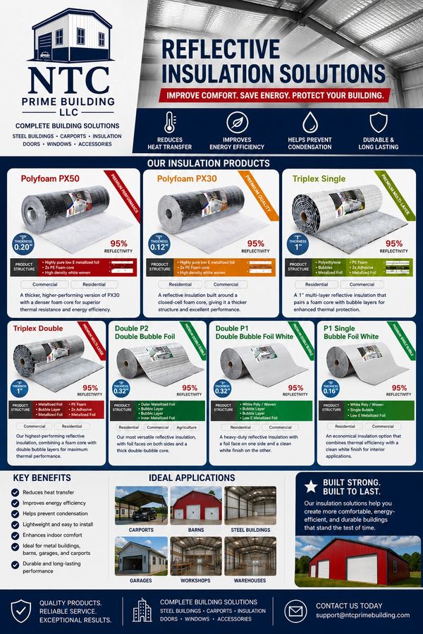 NTC Prime Building LLC offers reflective insulation solutions for energy efficiency and building protection.