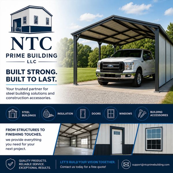 NTC Prime Building offers durable steel building solutions and accessories.