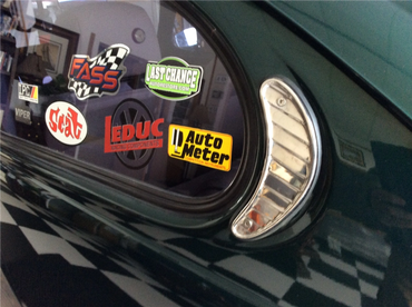 racing decals on vw bug window