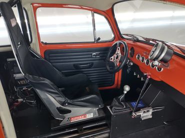 interior of vw bug race car
