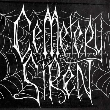 hand drawn black and white logo with spiderweb 