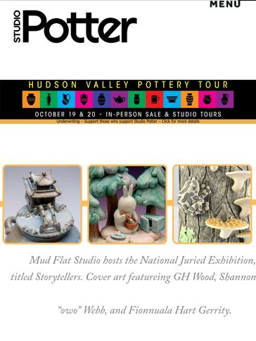 Hudson Valley Pottery Tour poster with ceramic artwork images.