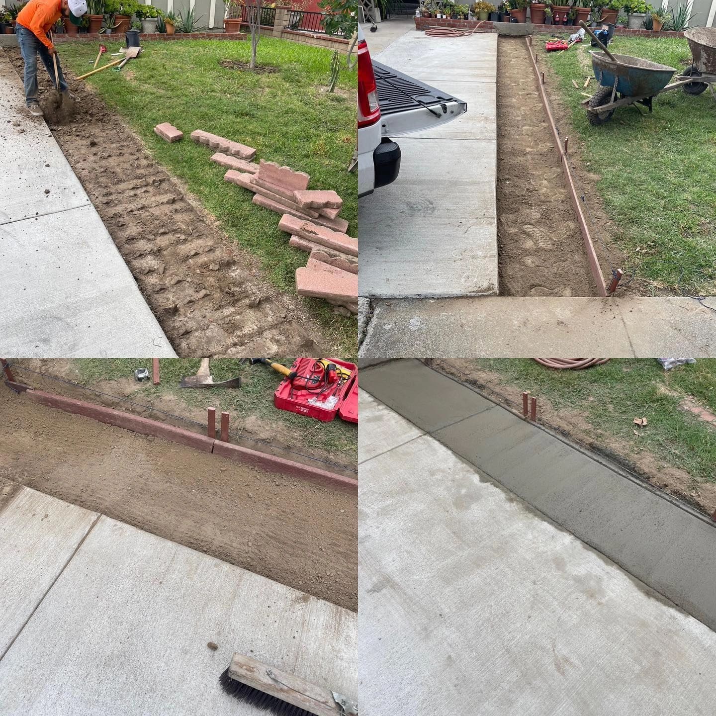 concrete patch driveway extension