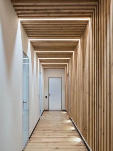 Millwork in hallway of an office in nEW yORK cITY