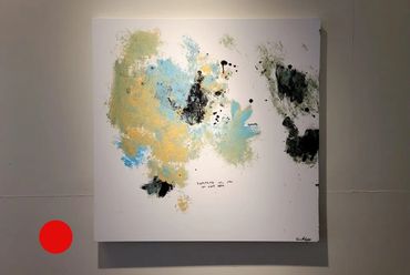 An abstract painting by Genesis, Acrylic mixed with Latex.