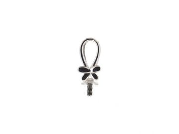 Metal screw with loop and wing nut.