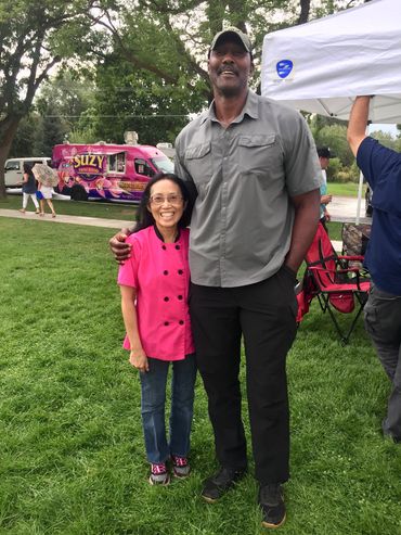Suzy and Karl Malone at Karl's Employee Party in Heber City Utah Jazz 32