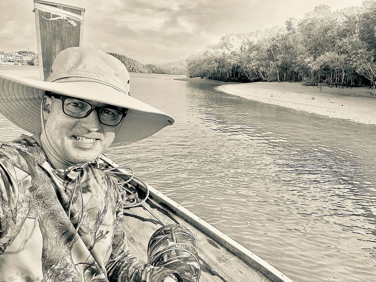 Chasing the Brown-winged kingfisher on the Krabi River, Thailand