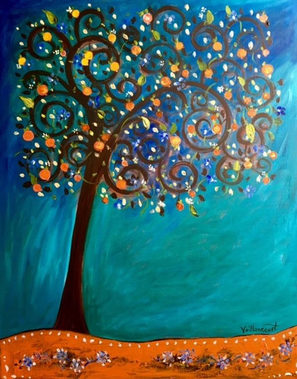 Tree of Life with pomegranates
30x24X1.5 gallery wrap edge
Oil on canvas
SOLD