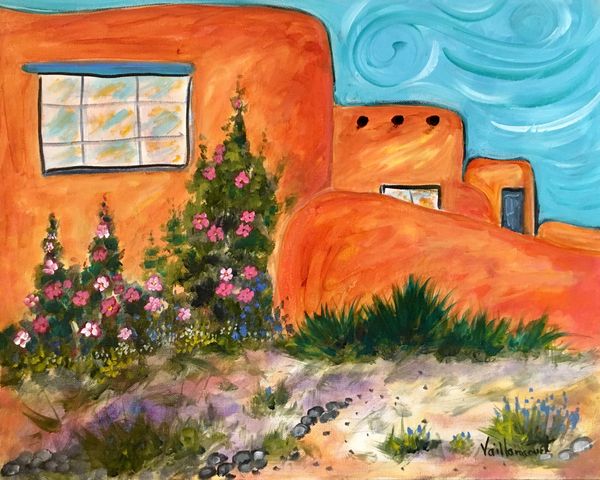Hollyhocks and adobe
20x16
Oil on Canvas
$550