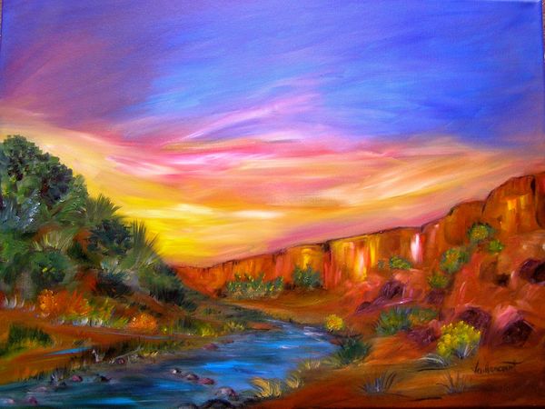 Rio Grande River Sunset
Limited Edition Print by Vaillancourt
Available at Detours La Fonda Hotel
Or