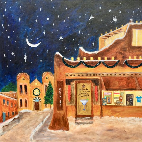 Starry Night at La Fonda
36 x36 x 1.5
$1600
Original Mixed Media acrylc painting
Hand Signed by arti