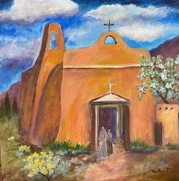 San Francisco of Assi Church at Golden
24x24 x1.5  SOLD
Acrylic and  Mixed Media Painting by
Vaillan