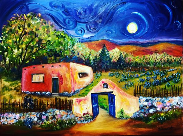 New Mexico Rancho Moonlight
Oil on Canvas 
Original is SOLD