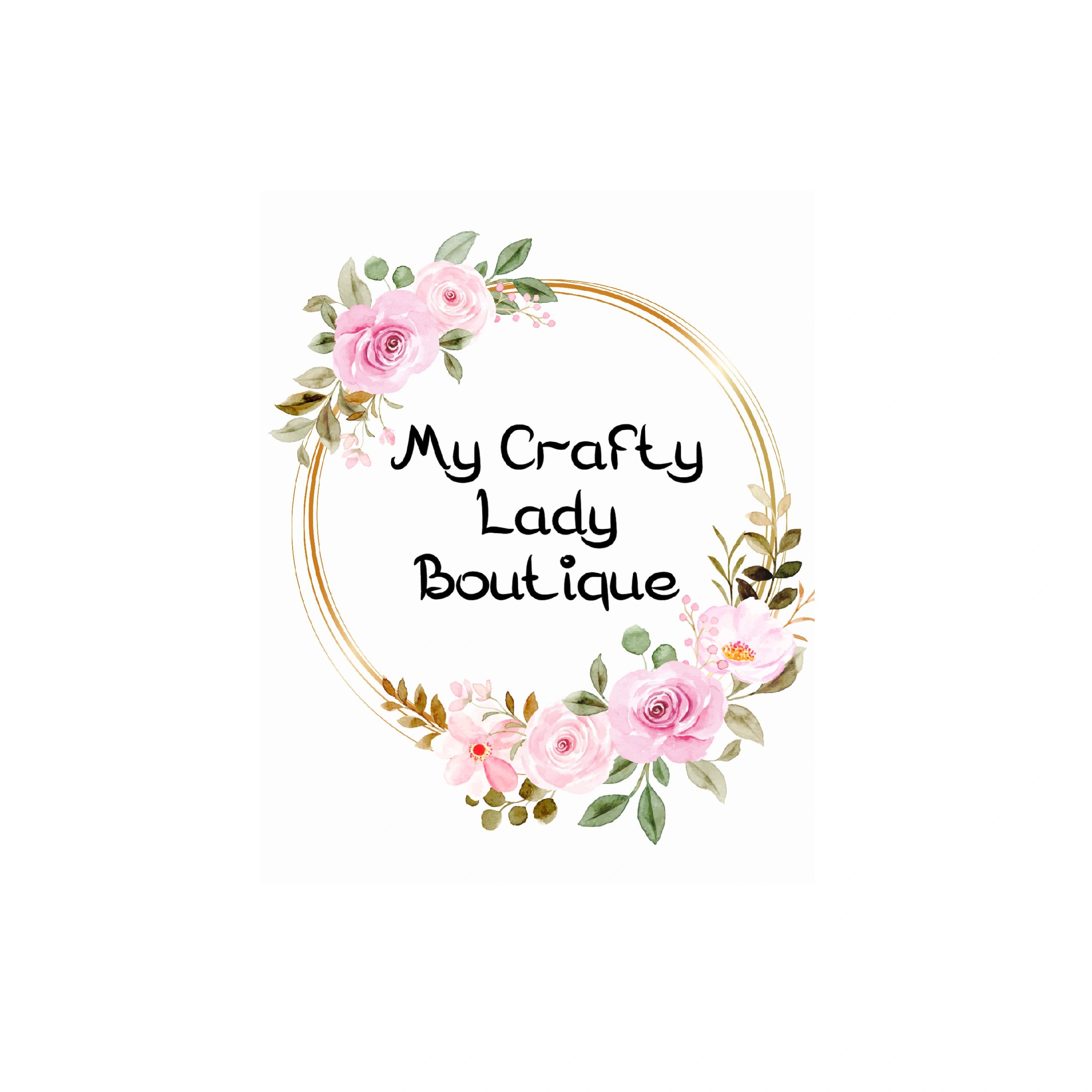 Elegant floral logo for My Crafty Lady Boutique.