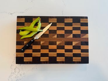 Walnut, Cherry and Hickory End Grain Cutting Board