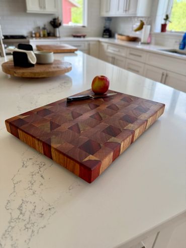 Sapele and Sappy Padauk End Grain Cutting Board