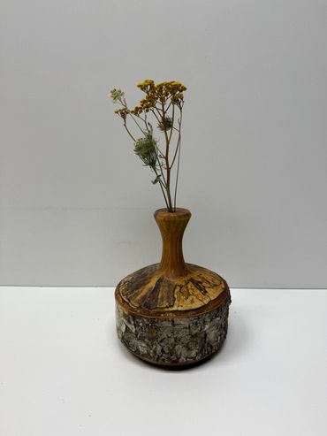 Live Edge Spalted Birch Weed Pot