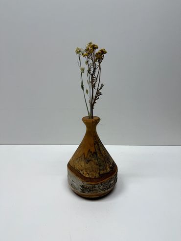 Live Edge Spalted Birch Weed Pot