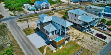Aerial view of house
