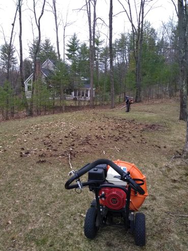 Leaf removal spring cleanup in Bedford, NH. SC Outdoor Services, LLC
