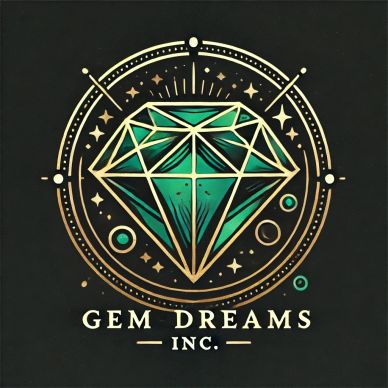 A stylized green diamond logo with 'GEM DREAMS INC.' text below.