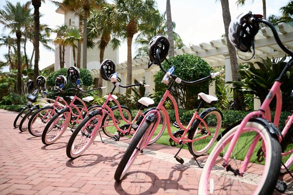 Color coordinating bikes picked specifically to make attendees smile