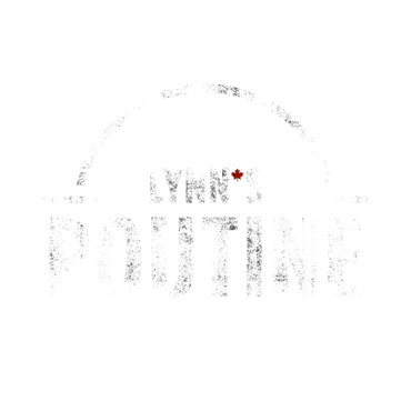 Lynn's Poutine company logo with a maple leaf