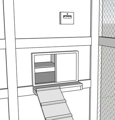 Automatic coop door opens at sunrise and closes at sunset