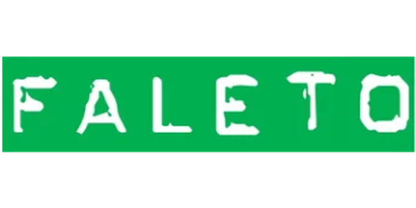 Green sign with the word 'FALETO'.