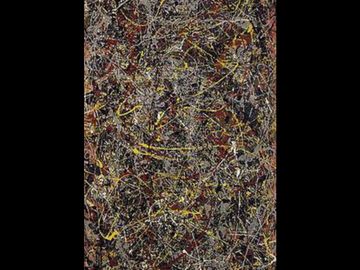 no. 5 by Jackson Pollock oil on fiberboard