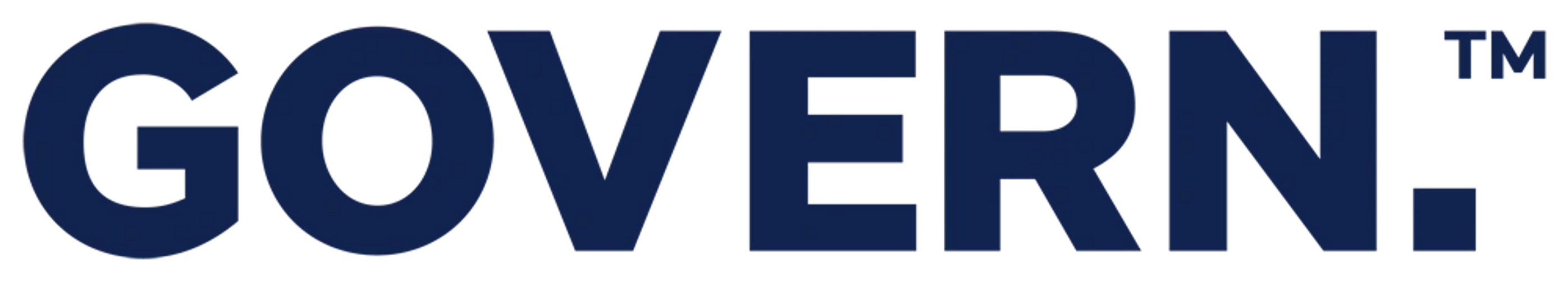 Bold navy blue word 'GOVERN.' on white background.