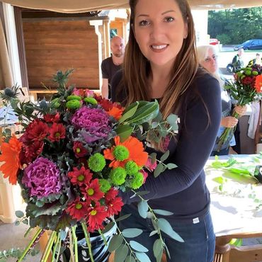 Flower bouquet making workshop in Dorset
