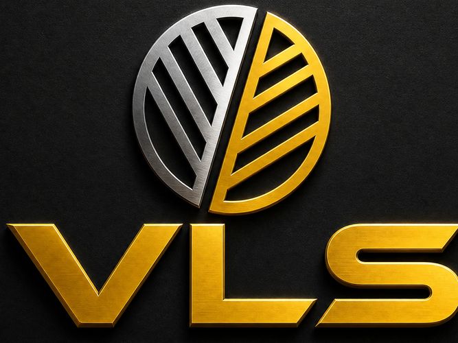 Metallic logo with gold and silver elements spelling 'VLS'.