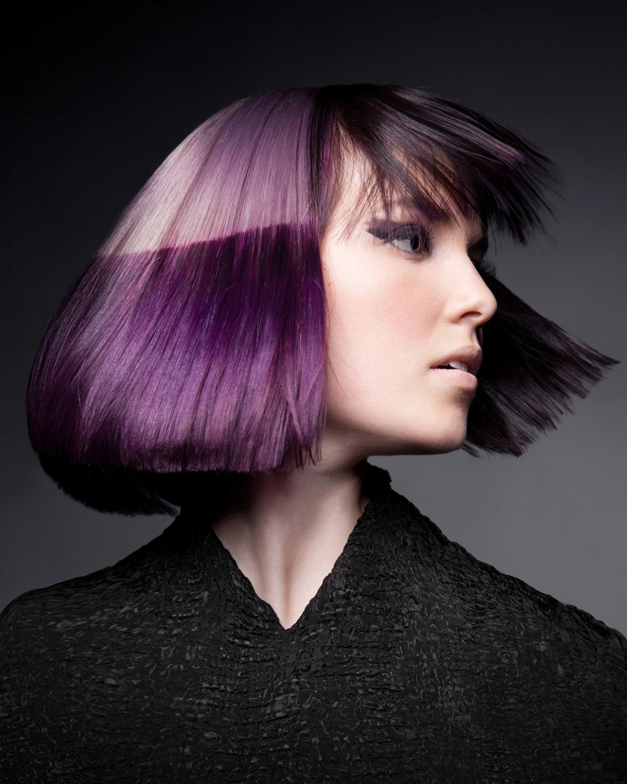 purple hair, colored hair, purple, silver, two toned, seattle stylist, hair color, fashion, hair cut