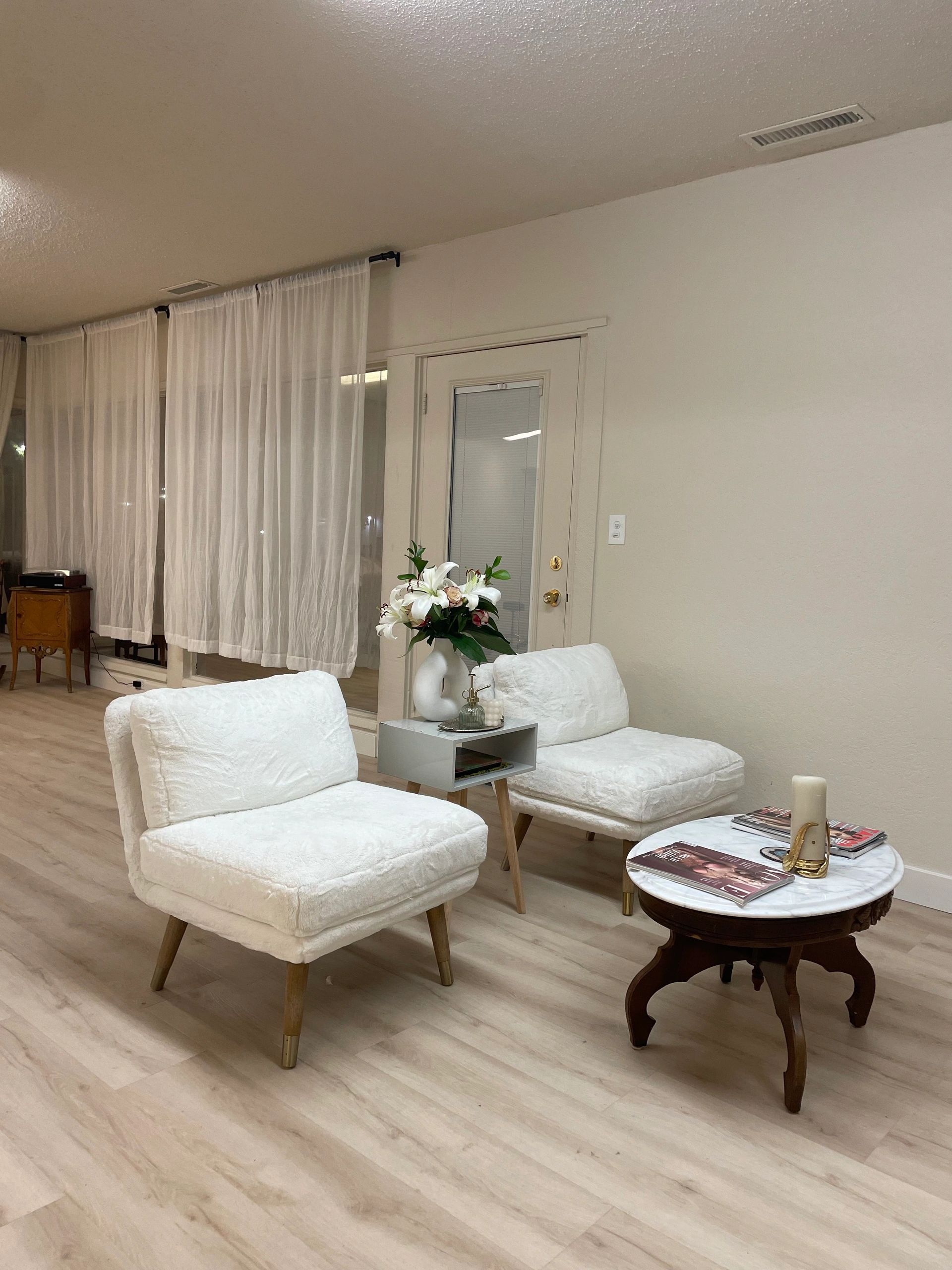 I tattoo out of Ivy Ink Tattoo Studio in downtown Medford. This is the lobby area for my clients.