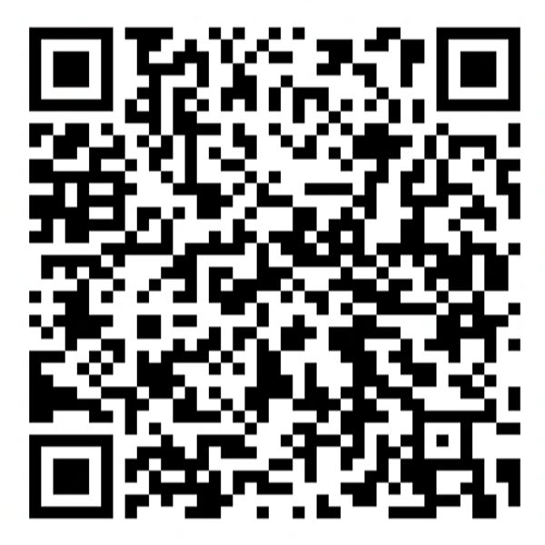 A black and white QR code.