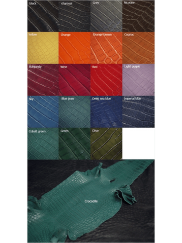 Crocodile leather colour options
