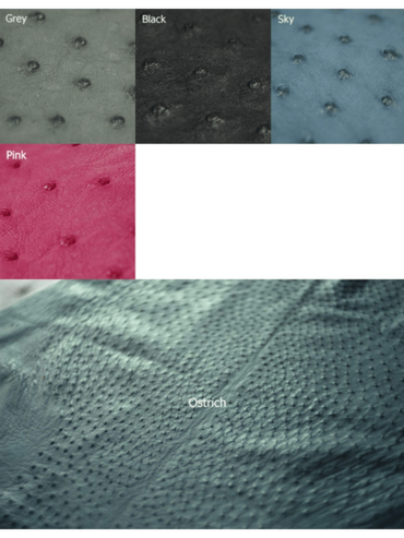 Ostrich leather colour options