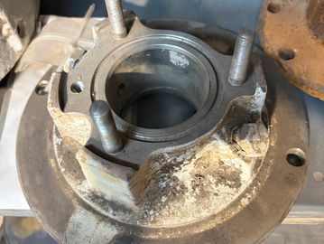 Rusty and damaged metal mechanical part.