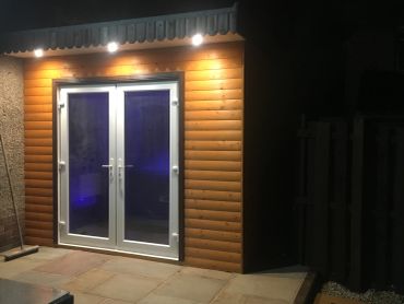 Hot tub room, this was built to enjoy the hot tub all year round in our Scottish weather