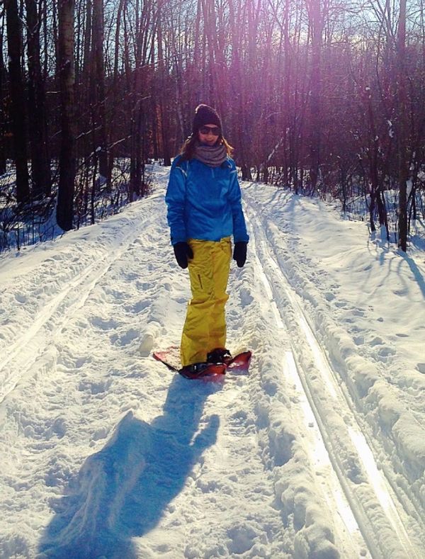 Alexandra Désilets Registered Massage Therapist RMT snowshoeing, skiing, downhill, snowboarding