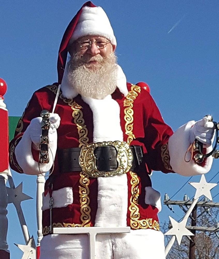 Santa Larry in 2017 Durham Christmas Parade, Durham, NC